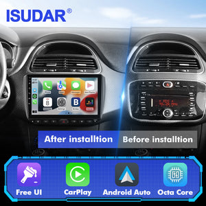 T57 Android 13 2 Din Car Stereo 9" Car Multimedia Player GPS Navigation Wireless CarPlay & Android Auto For Grande punto evo/ Fiat Linea/2012-2018