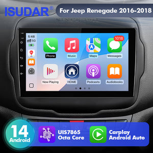 Upgrade from T72 - T75 series Android 14 UIS7865 Car Radio For Jeep Renegade 2014-2018 with 9" Screen