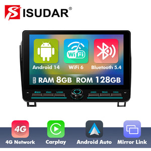 10 inch Android 14 New Design Angle Key 2.0 Touch Screen Car Radio Button Car Stereo For Toyota Tundra 2007-2013 Sequoia 2007-2016