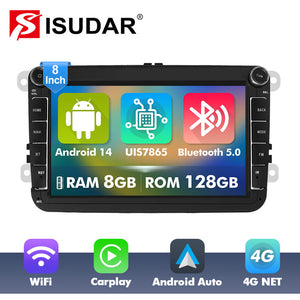 T75/T10C/T10M Android 14 For VW/Volkswagen/POLO/Golf/Skoda/Seat/Leon/PASSAT B6 - 8 inch 1024*600P Car Radio -VW0803 - ISUDAR Official Shop