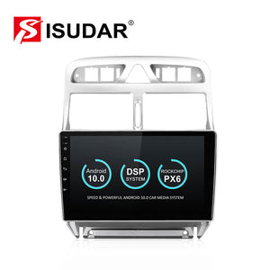 Isudar Voice control PX6 Android 10 1 Din Car Radio For Peugeot 307 2002-2013 - ISUDAR Official Store