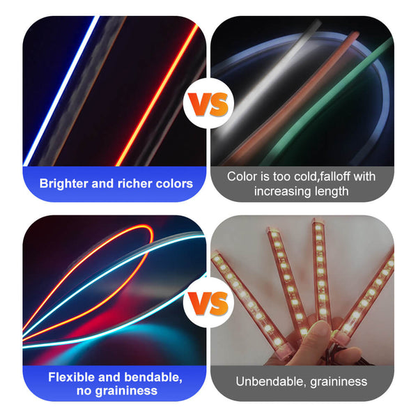 20 in 1 LED Symphony Flowing Colorful Interior Gradient Lamp Atmosphere for  Car inside automotive neon fiber optic strip DIY
