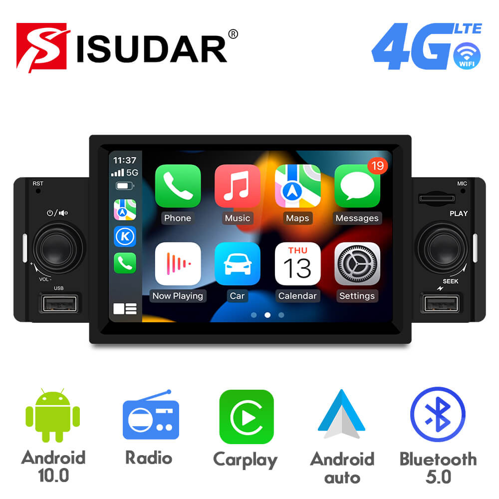Hikity 1 Din Android Car Radio CarPlay 7'' Retractable Screen Universal  Autoradio Multimedia Player GPS Navigation Audio Stere - AliExpress