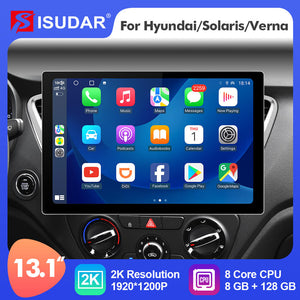 ISUDAR T72 2K 13.1 Inch Android 12 Car Radio For Hyundai Solaris 2 Verna 2017-2020